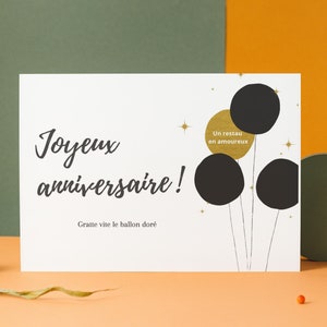 Scratch card for birthday, happy birthday, gift idea, pregnancy announcement, wedding, witness request, godfather, godmother