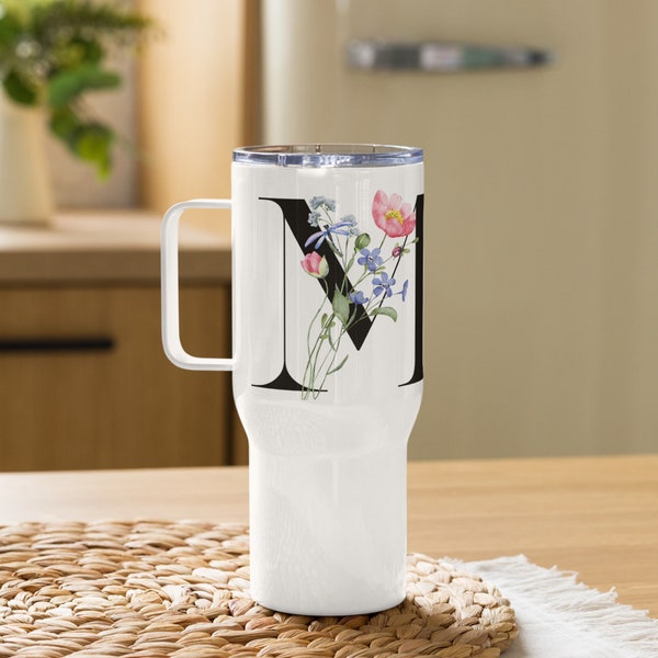 Mug avec anse isotherme personnalisé, tasse isotherme personnalisable avec poignées, grande capacité, idéale à emporter.