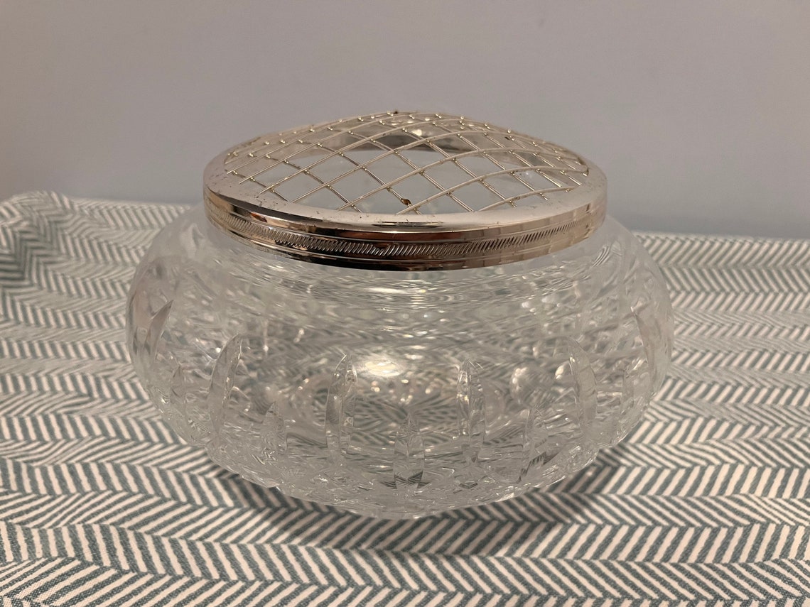 Stuart Crystal Shaftesbury Rose Bowl Vintage in Satinlined Etsy