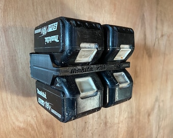 For Makita 18LXT 4 battery wall rack with bit holder