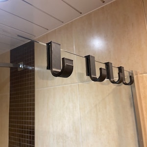 4x 10mm glass Dressing gown and towel hooks shower screen