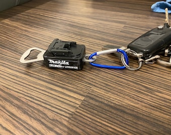 Makita style bottle opener - key ring. Novelty fun item