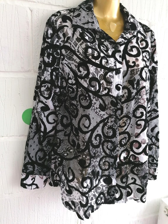 Vintage 80s 90s Drapers and Damons Size L Black &… - image 3