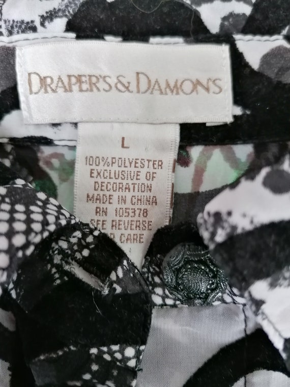 Vintage 80s 90s Drapers and Damons Size L Black &… - image 8