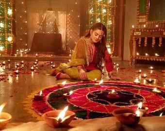 Handgemachte Runde Diya Ton ton, Handgemachte Diya Schlamm ton, Indien Puja diya, Diwali Lampe Diya, hindu prayer, mitti diya