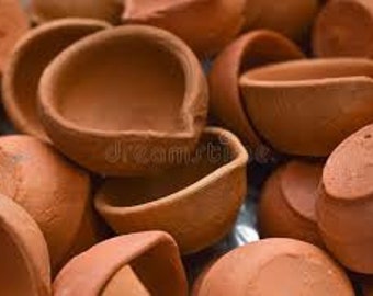 Handmade Clay diya pot, Handmade diya mud clay, india puja diya, Diwali lamp diya, hindu prayer, mitti diya