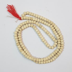 Tulsi Kanthi mala 8-9mm Beads (Holy basil) Tulsi Necklace Makes 1 Neck Rounds purified & blessed - krishna Prayer Mala