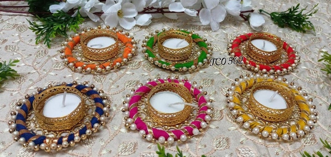 Multi Color Tea Light Holders Diwali Diyas Diwali Gift Home Etsy