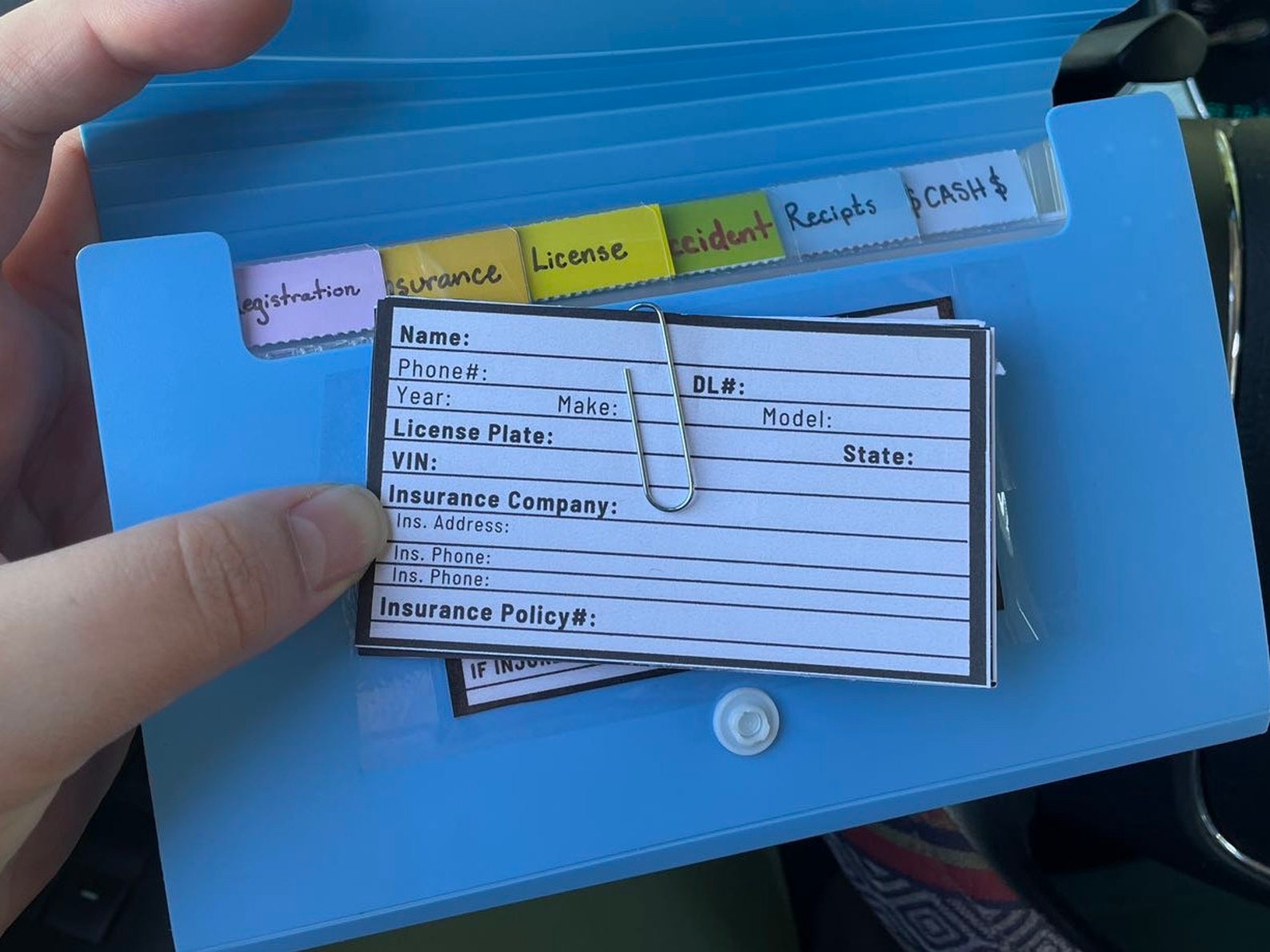 Car Accident Information Exchange Card / Accident Information Card