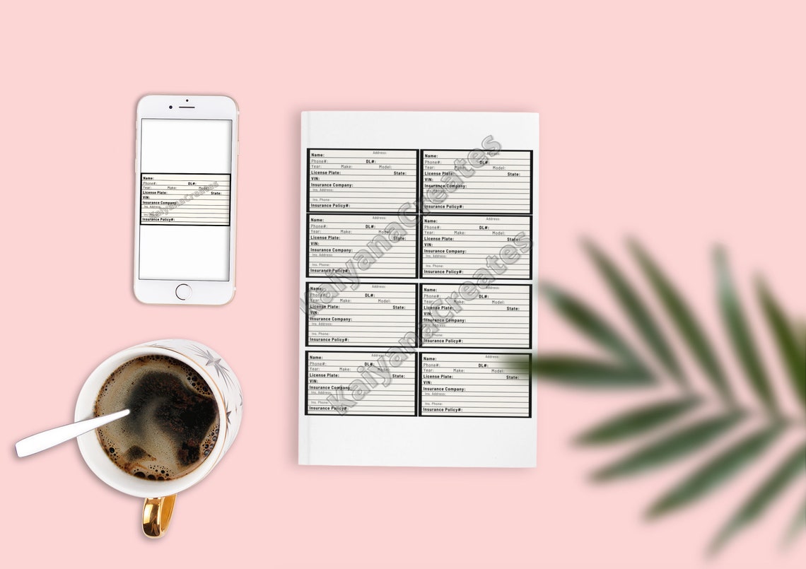 Car Accident Information Exchange Card / Accident Information Card