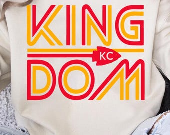 Kc Kingdom Football PNG for Sublimation Gifts, Retro Vintage Shirt Design Graphic