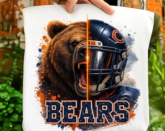 Ours divisé en mascotte PNG | Conception de casque de football d'ours | Fichier Cricut à sublimation Game Day