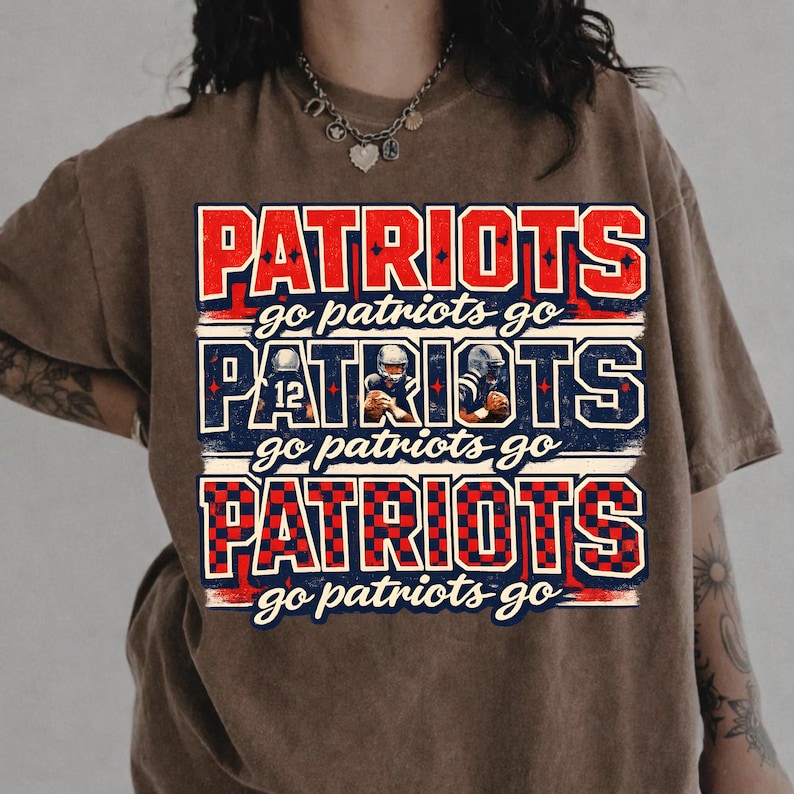 NE Football New England Let's Go digital graphic for tumblers, hoodies, and tote bags — clean lines on light or dark fabric