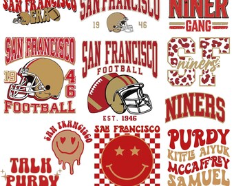 San Francisco Football Bundle PNG for Small Business Shirts, Retro Vintage Shirt Graphic