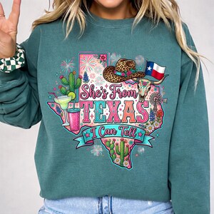 She's From Texas I Can Tell sublimation PNG — 300 DPI transparent background, instant digital download