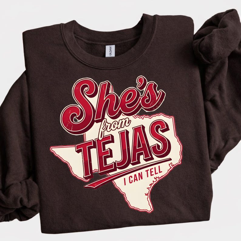 She's From Tejas sublimation PNG — 300 DPI transparent background, instant digital download