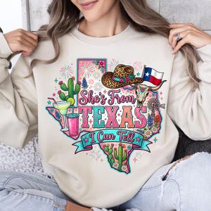 She's From Texas I Can Tell sublimation PNG — 300 DPI transparent background, instant digital download