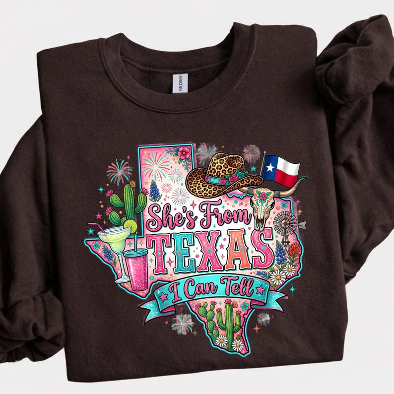 She's From Texas I Can Tell sublimation PNG — 300 DPI transparent background, instant digital download