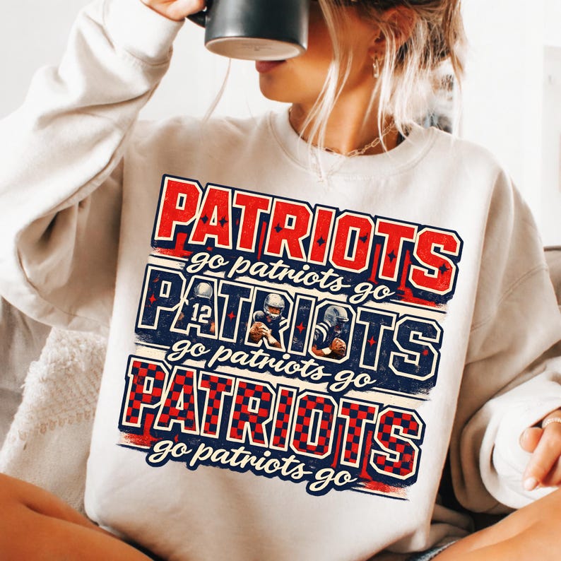 NE Football New England Let's Go PNG file — works with DTF, HTV, and direct-to-garment printing on shirts and mugs