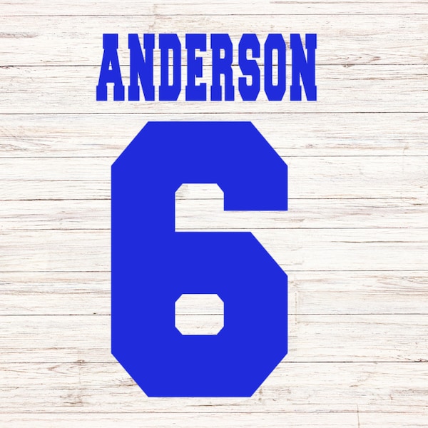 Iron On Jersey name and number I Ready to press HTV transfer I varsity name,  Heat Transfer Vinyl,  sports number