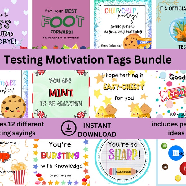 Testing Motivation Tags Candy Testing Gift Tags Smart Cookie Smartie Donut Stress Tags Testing State Assessment Teacher Downloads