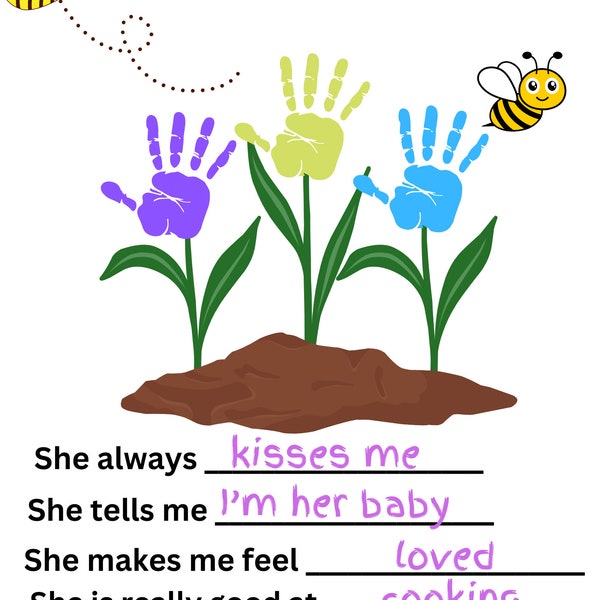 Mother's Day Garden Printable | Kids' Handprint Keepsake | Teacher and Parent Resources | Crafts for Pre-K and Kindergarten Children