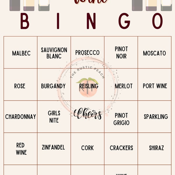 But First Wine Bingo | Wine Party Games | Wine Tasting Party | Wine Games | Wine Themed Party | Winery Games | Bingo Cards | Printable Games