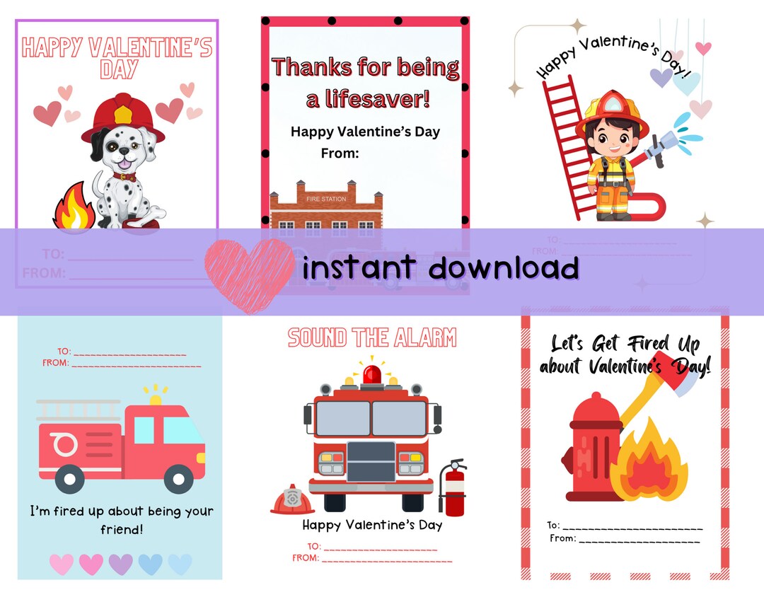firetruck-valentine-cards-printable-firefighter-fireman-fire-engine-boy-classroom-preschool