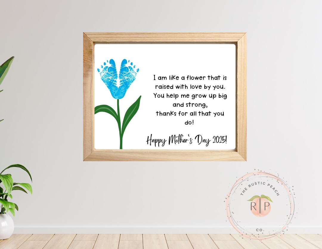 Mother's Day Flower, Poem + Printable | Kids' Footprint Keepsake ...