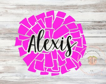 Custom Cheer Decal, Custom cheerleading decal, pom pom decal, custom name cheerleading decal, personalized, cheerleading decal with name