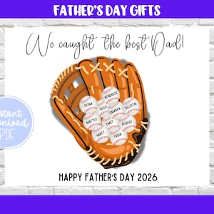 Pelota personalizada "Atrapamos al mejor papá", nombre del niño, ideal para lanzar, deportes activos, gran receptor de pelotas, regalo para papá, descarga instantánea