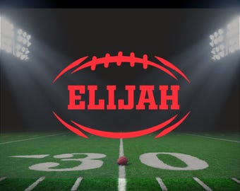 Custom Football Name Decal for Car, Sports Water Bottle Sticker, Football Jersey Number Car Decal, Football Player Team Car Decal
