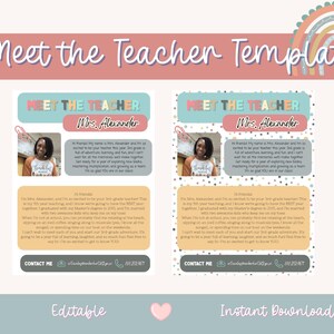 Meet the Teacher Classroom Printable Template, Teacher Introduction, Boho Classroom Decor Classroom Canva, INSTANT DOWNLOAD Editable