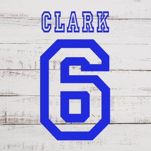 Iron On Jersey name and number I Ready to press HTV transfer I varsity name,  Heat Transfer Vinyl,  sports number