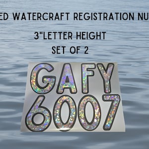 Watercraft Registration Number (2 sets) | Jetski Registration Sticker | Registration Lettering | Boat Registration Number Decal
