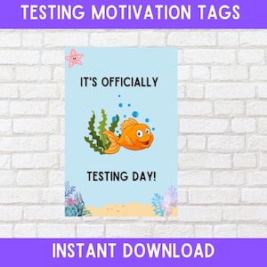 PRINTABLE You Are O-FISH-ALLY testing day! Test motivation tag! Goldfish Tag | Instant Download | Classroom Treat Tag
