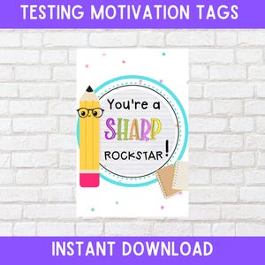 Appreciation Pencil Gift Tag Template, Printable A Sharp Rockstar Thank You Tags,  Looking Sharp Tags, Instant Download, state testing