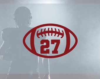 Personalized Football Decal: Name & Number, Waterproof Vinyl Sticker
