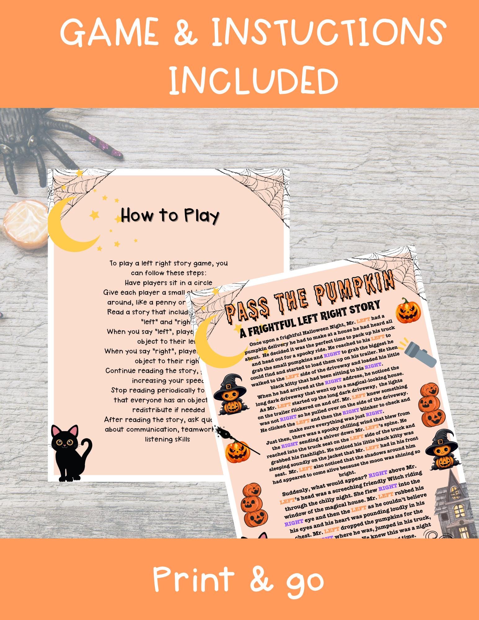 Pass the Pumpkin Game Printable, Halloween Party Activity for Kids ...