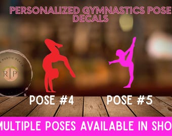 Gymnastics Car Decal: Personalized Name Sticker, Waterproof Vinyl