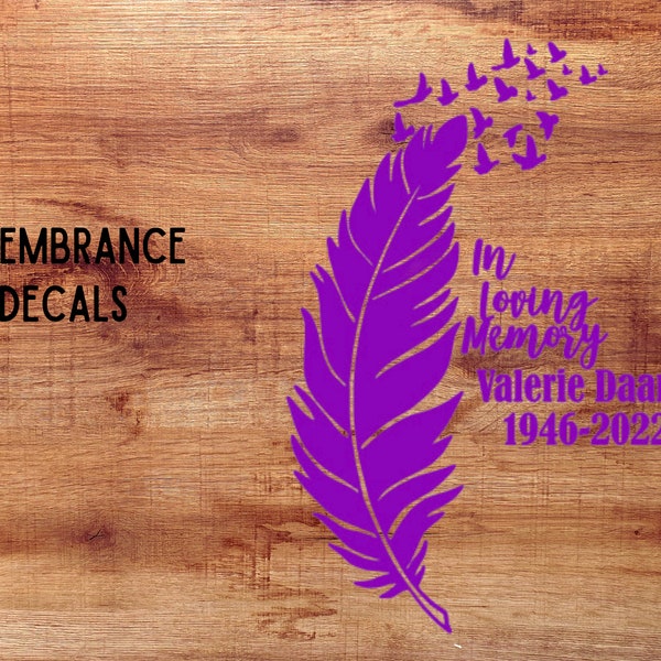 In Memory Car Decal, Memorial Car Decal, In Loving Memory Car Decal, Memorial Gift, Memorial Decals for Cars, Memory Car Decal, feather