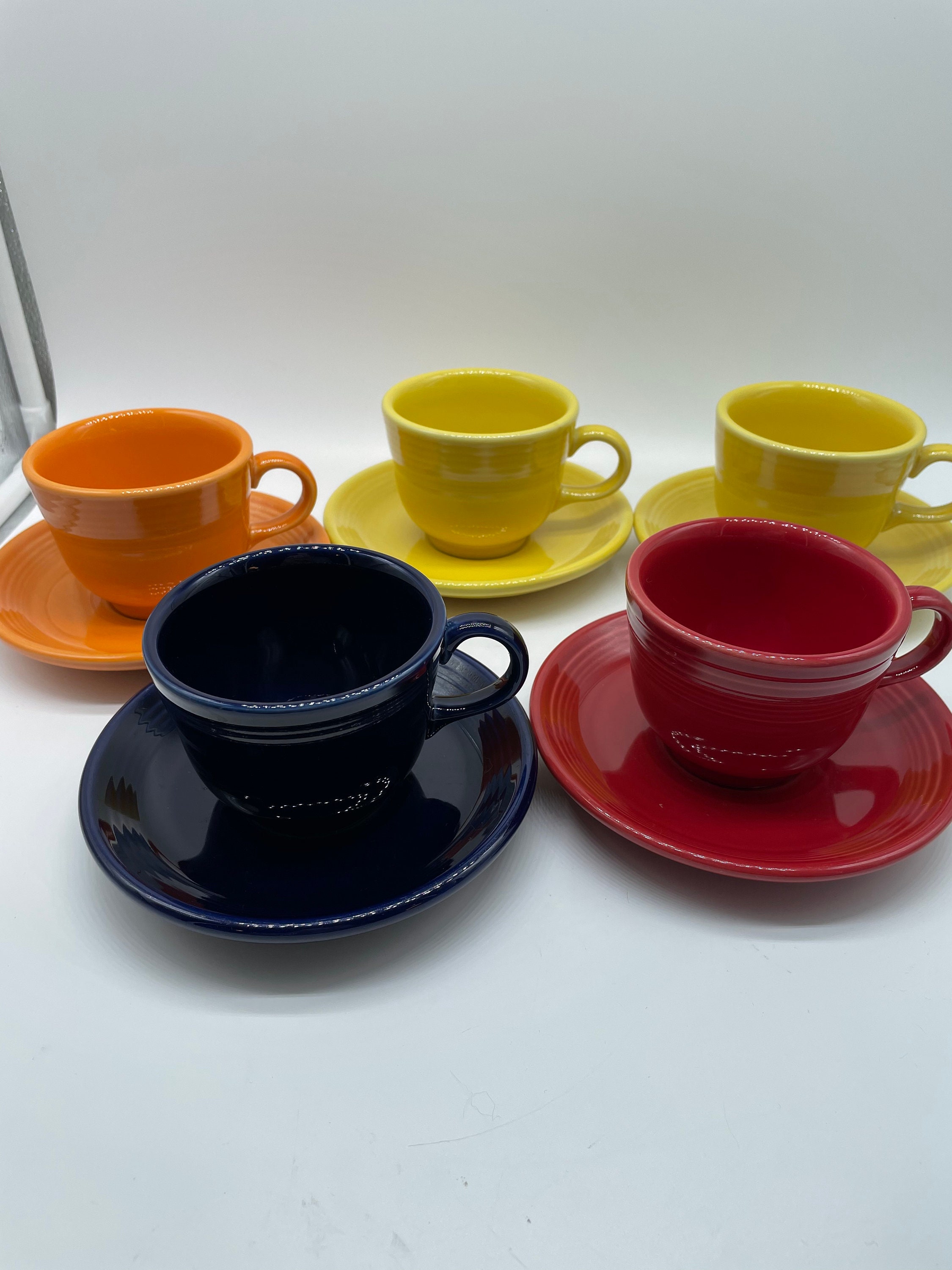 Fiestaware Tea Cups and Saucers Etsy