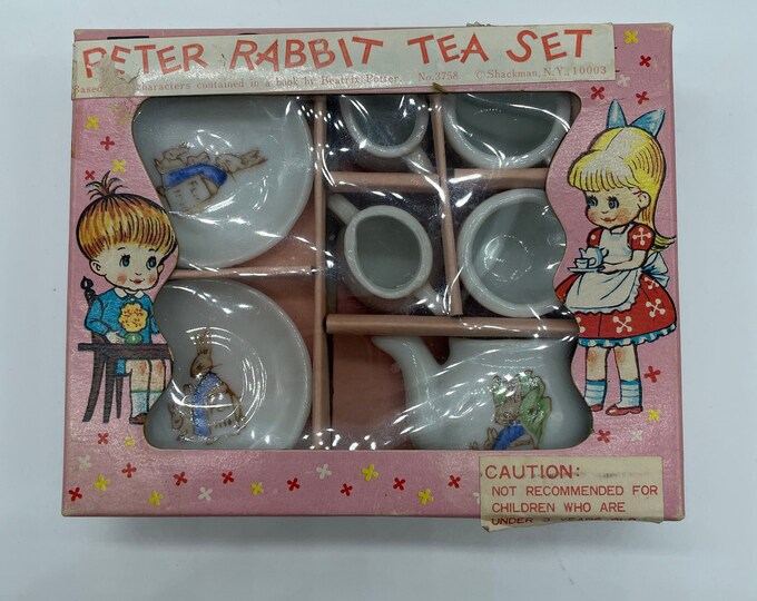 Vintage Shackman Peter Rabbit Tea Set Toy China Tea Set No. 3758 MIB Etsy