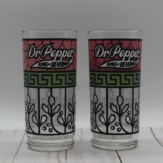 2 Vintage 1977 Dr. Pepper King of Beverages Drinking Glass Etsy