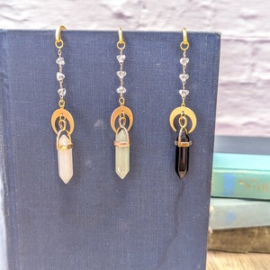 Crescent moon crystal bookmark is perfect for the fantasy lover.
