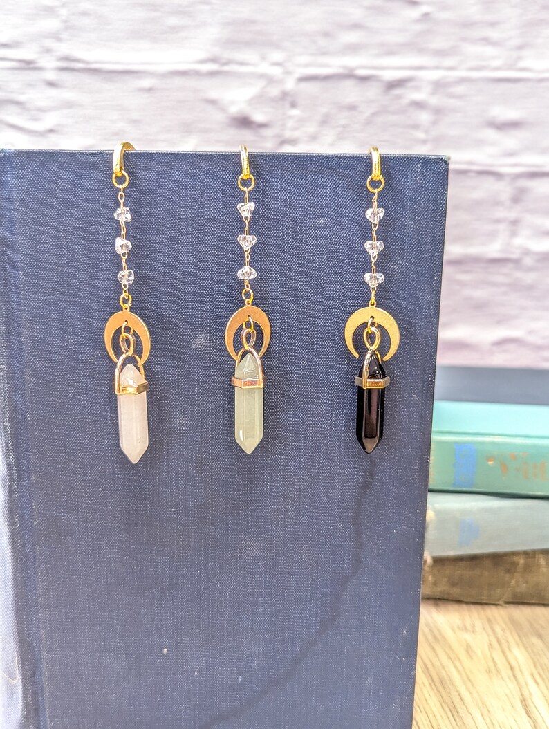 Crescent moon crystal bookmark is perfect for the fantasy lover.