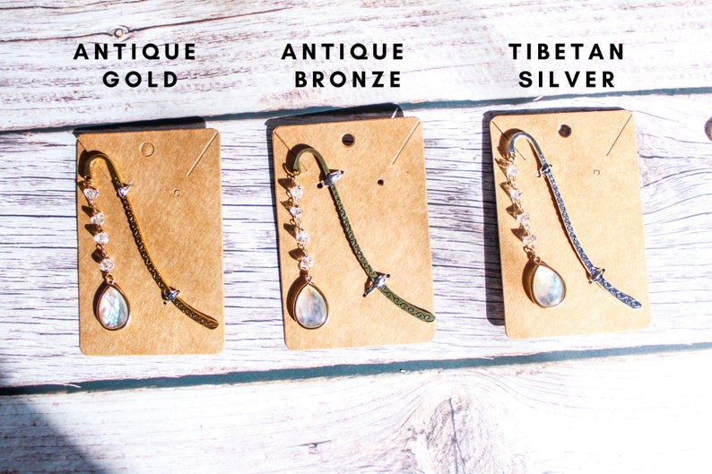 Antique gold, antique bronze, or Tibetan silver metal bookmarks.