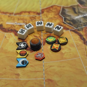 3D-tokenset kompatibelt med Dune War för Arrakis – | 3D-uppgradering | Prescience, Spice, Bene Gesserit – Inofficiellt