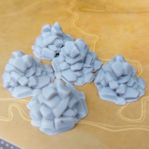 Premium 3D Resin Printed Stone Resource Tokens for Board Games
