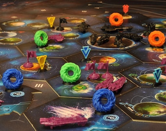 3D Printed Twilight Imperium 4 Wormhole & Technology Markers – Immersive Game Upgrade